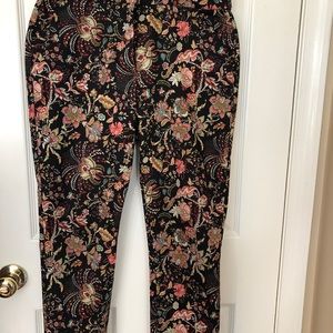 Zip front slight stretch pants